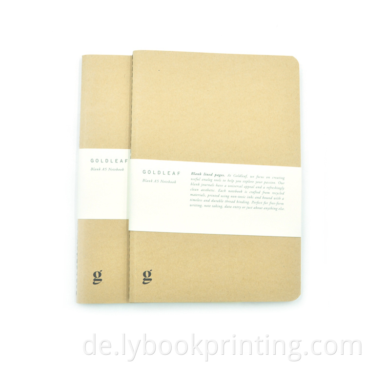 Benutzerdefinierter Druck A4 A5 A6 Recycling Paper Journal Diary Notebook Planer